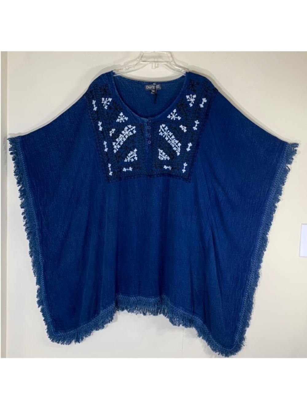 NEW! Be Beach by Exist Boho Embellished Fringed Denim Swimsuit Cover Up. S/M.
